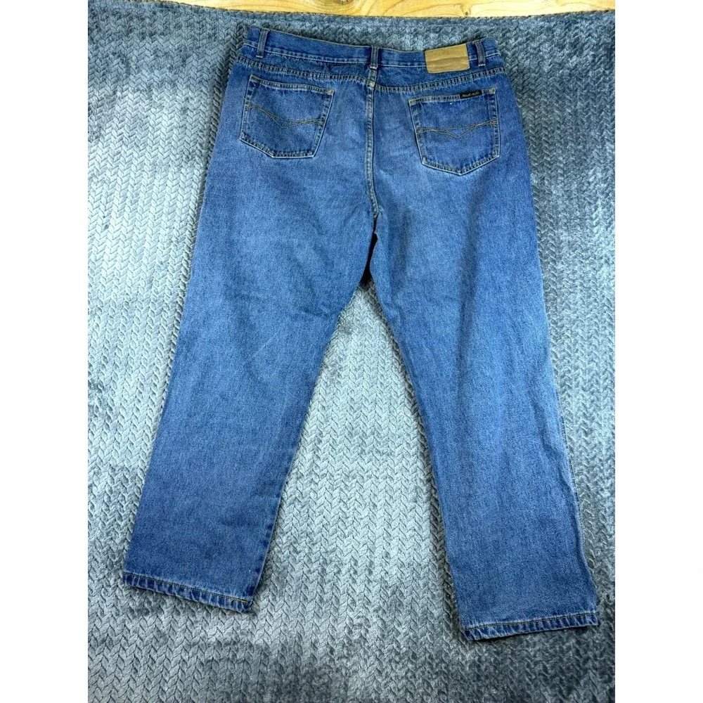 Bulls Head Jeans Mens 42 Blue Denim Cotton Relaxed Fit Casual Straight Leg
